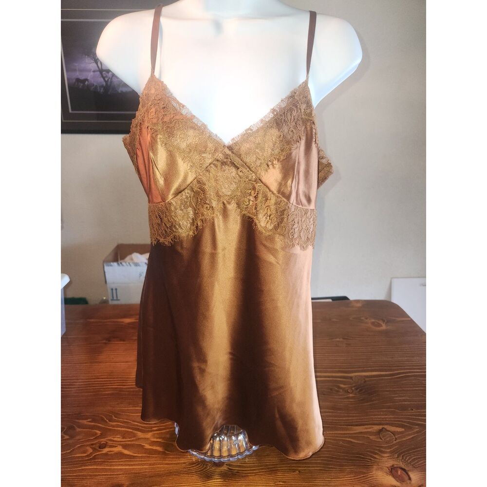 Express Design Studio Women's Brown Lace Tank Top V-Neck Camisole Size M Medium